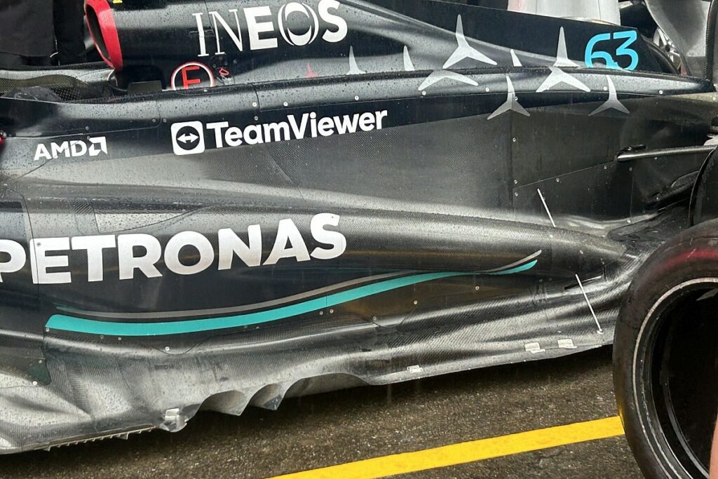 Mercedes faz novas mudanças no sidepod na Bélgica