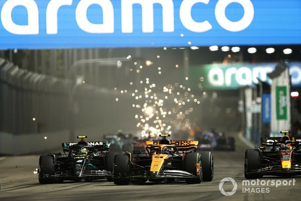 Norris bateu no mesmo muro que Russell no GP de Singapura