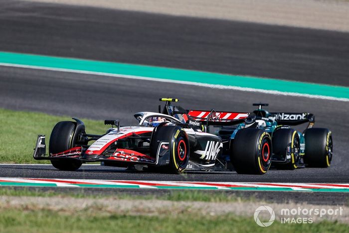 Nico Hulkenberg, Haas VF-23, Lance Stroll, Aston Martin AMR23