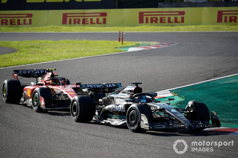 George Russell, Mercedes F1 W14, Carlos Sainz, Ferrari SF-23