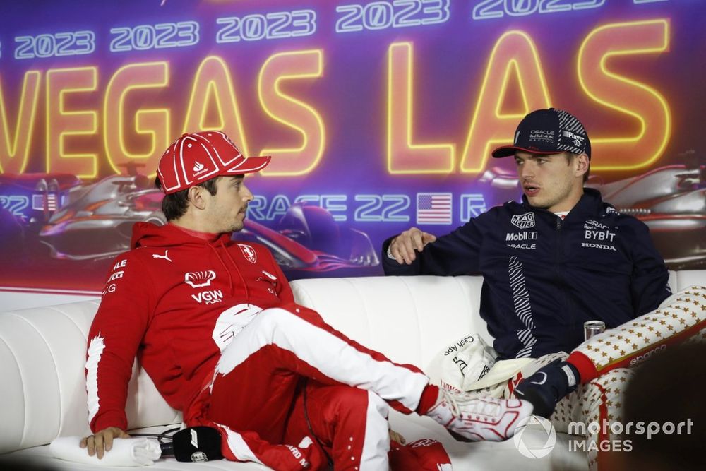 Charles Leclerc, Scuderia Ferrari, 2nd position, Max Verstappen, Red Bull Racing, 1st position