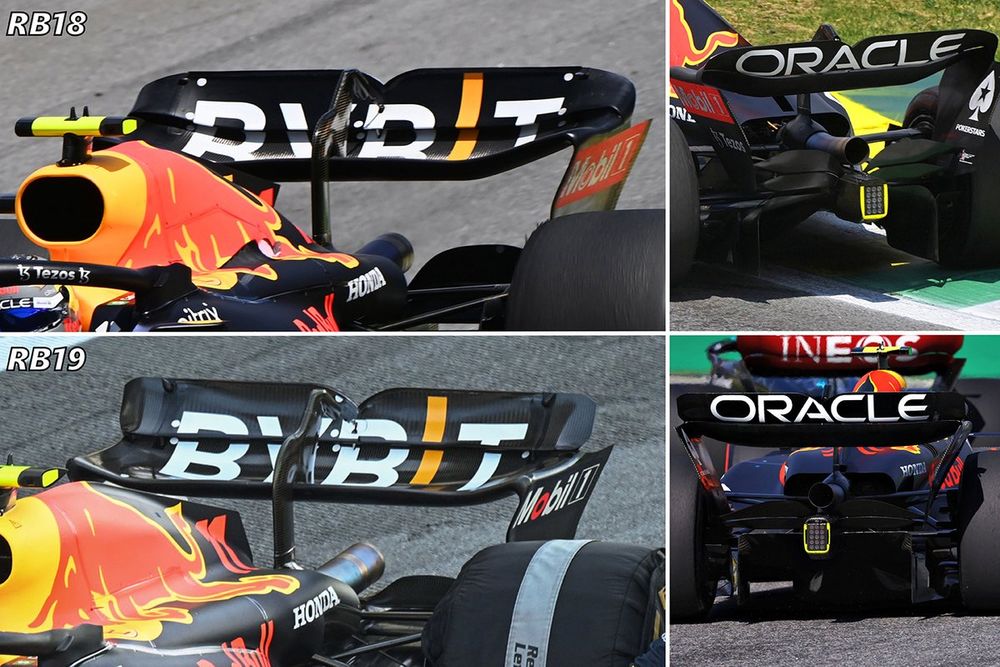 Red Bull rear wing comparison