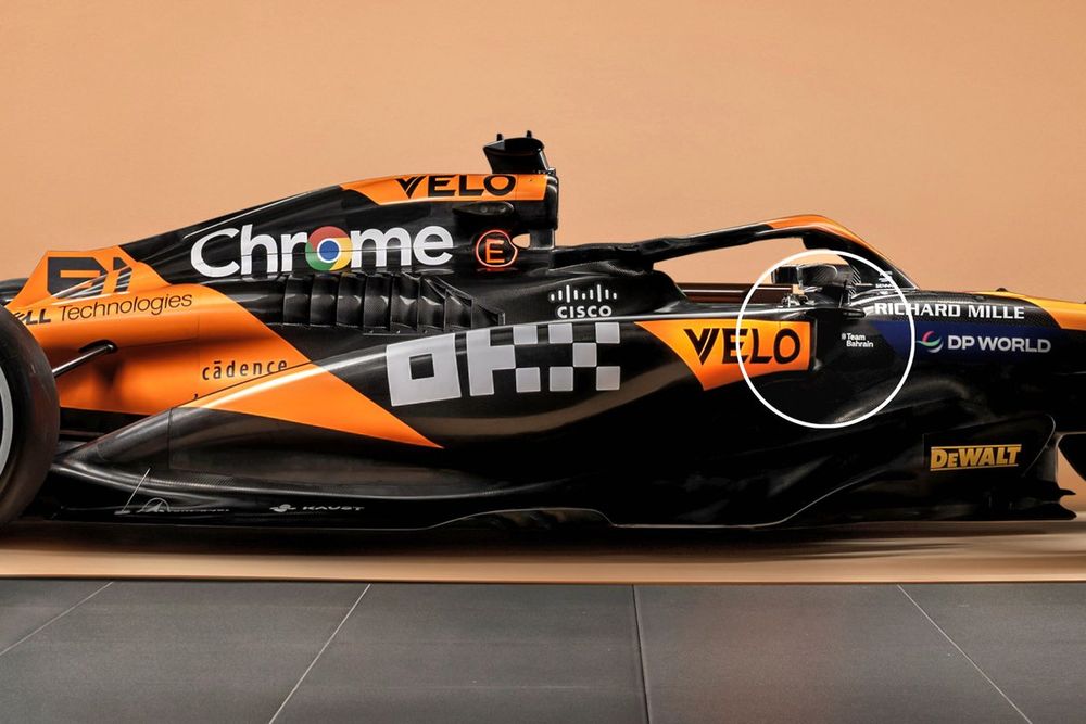 Aperfeiçoamento no sidepod presente no McLaren MCL38