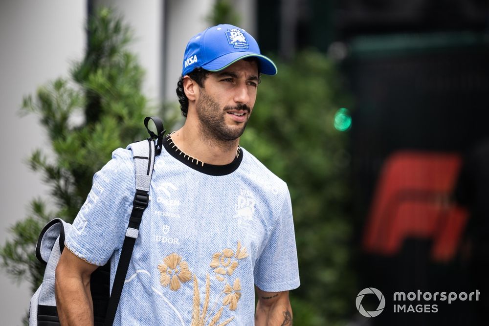 Daniel Ricciardo, Visa Cash App RB F1 Team, arrives at the track