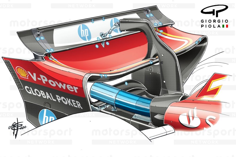 Ferrari SF-24 rear wing, US GP