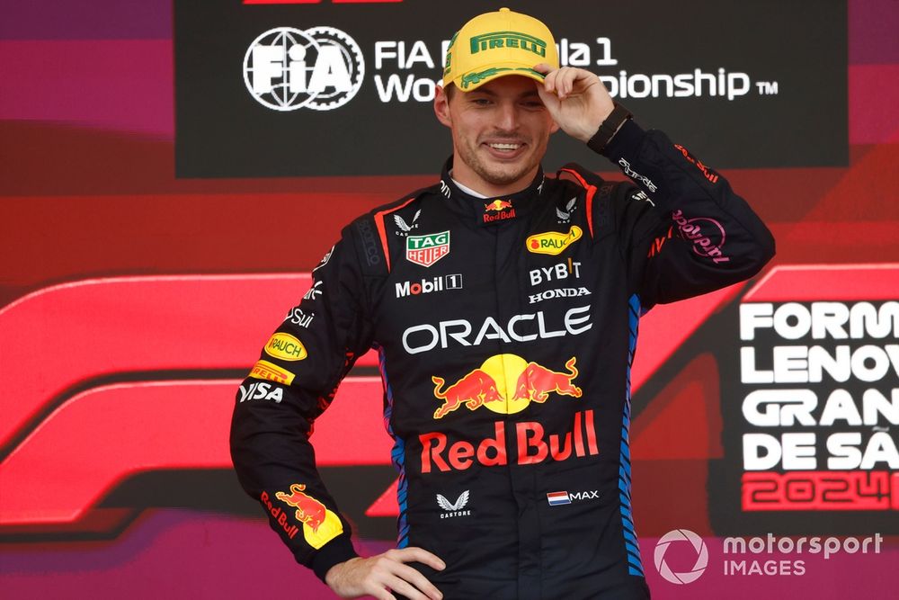 Max Verstappen, Red Bull Racing, 1st position, on the podium 