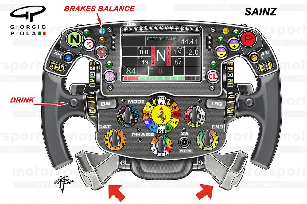 Il volante di Carlos Sainz, Ferrari SF-24